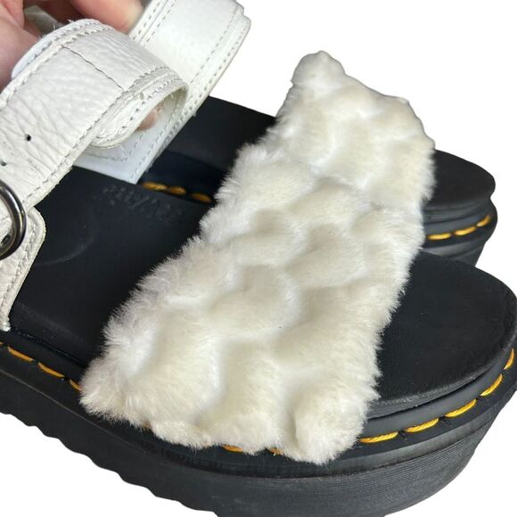 Dr Martens Voss Faux Fur Platform Sandals Chunky‎ Y2K Soft Grunge Pastel Grunge - Picture 8 of 9